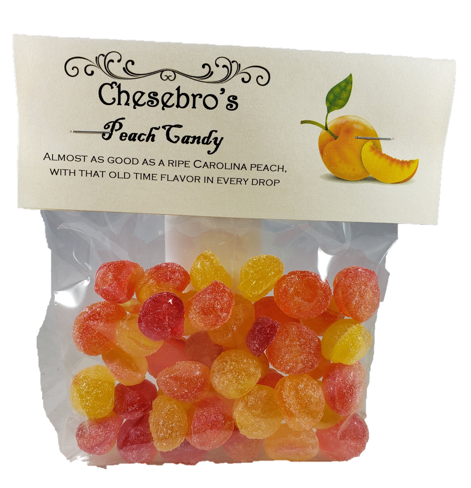 Peach Hard Candy Drops 4.5 Ounces