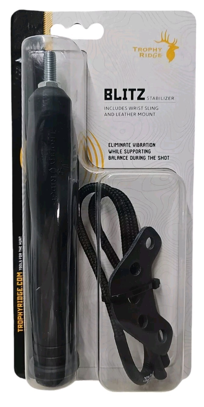 Trophy Ridge Blitz Bow Stabilizer with Wrist Sling Leather Mount (T42) New