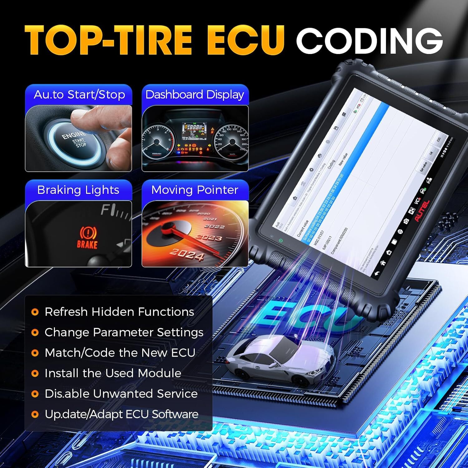 Autel MaxiSYS MS906 Pro ECU Coding Full System Diagnostic Scanner AS MK906 PRO