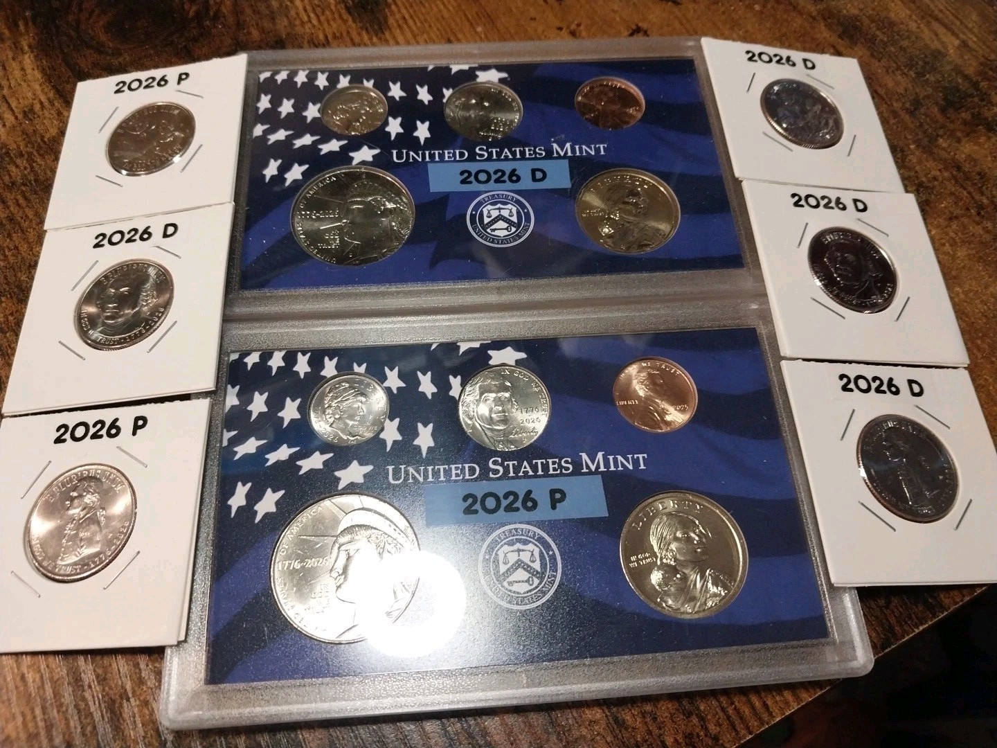 SEMIQUINCENTENIAL SET W/LATEST QUARTERS IN VINTAGE HOLDERS W2025 CENT BEAUTIFUL