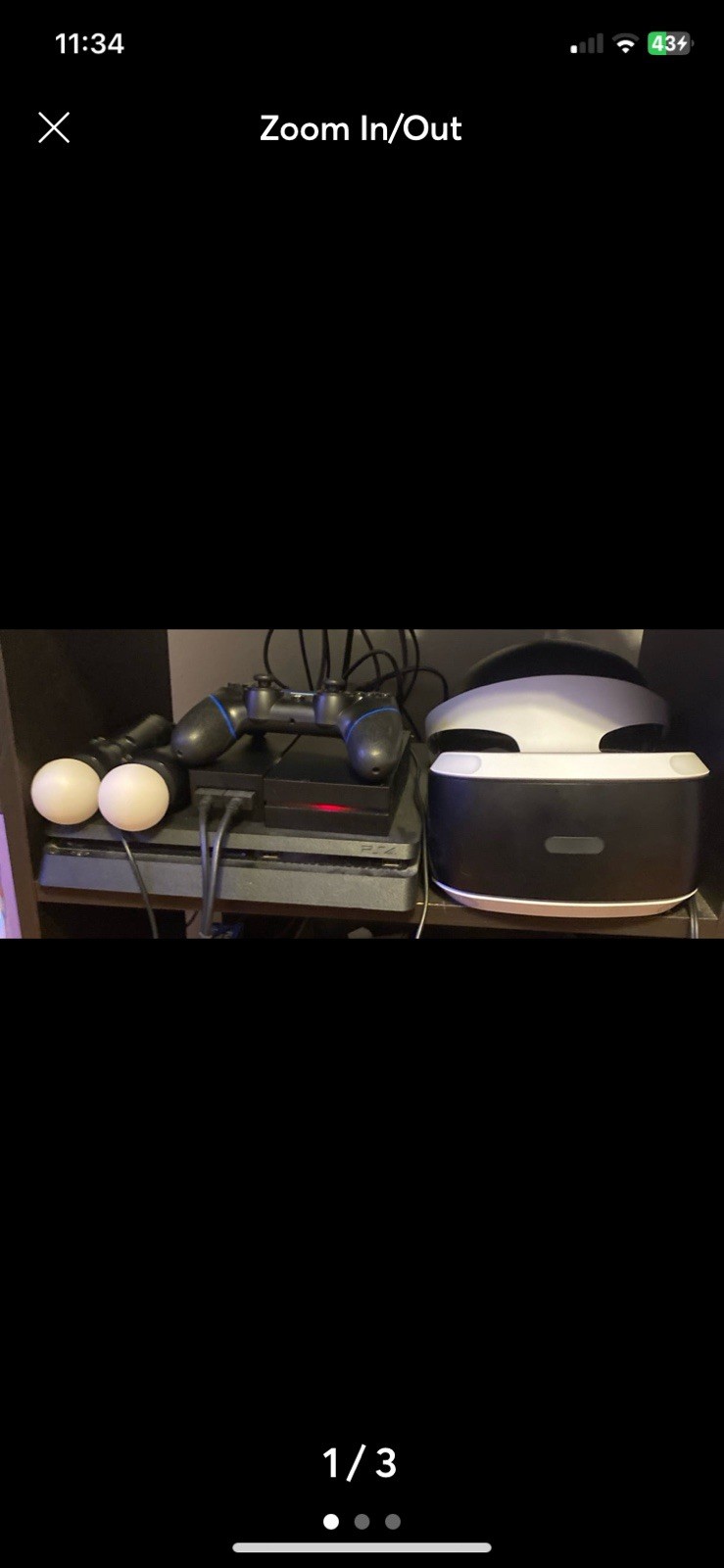 COMPLETE Sony PS4 Slim 1TB + PSVR + Move Controllers + PS4 Controller