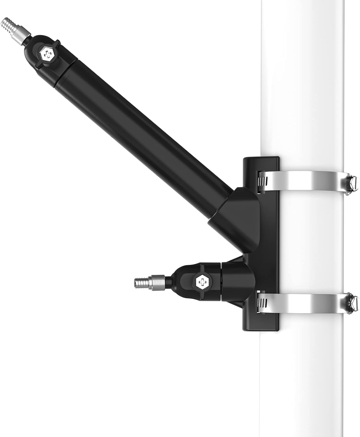 2-in-1 Pole Mounting Bracket for Ring Stick Up Cam, Solar Panel and Black
