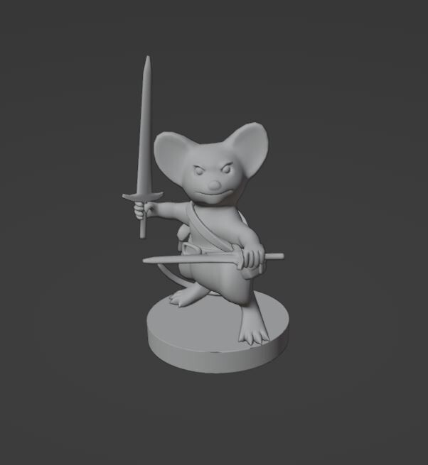Mousefolk Fighter Monster Manual 28mm Scale DND D&D Tabletop Miniature