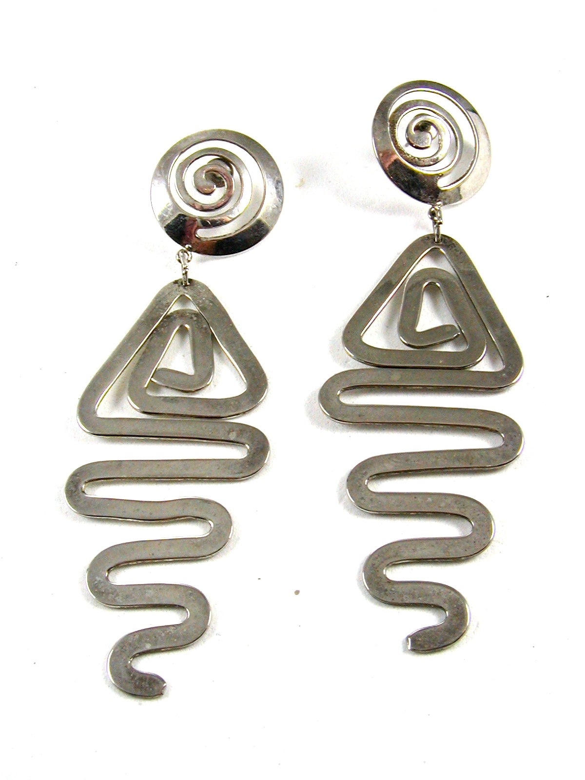Silvertone Dangley Pierce Earrings 72414