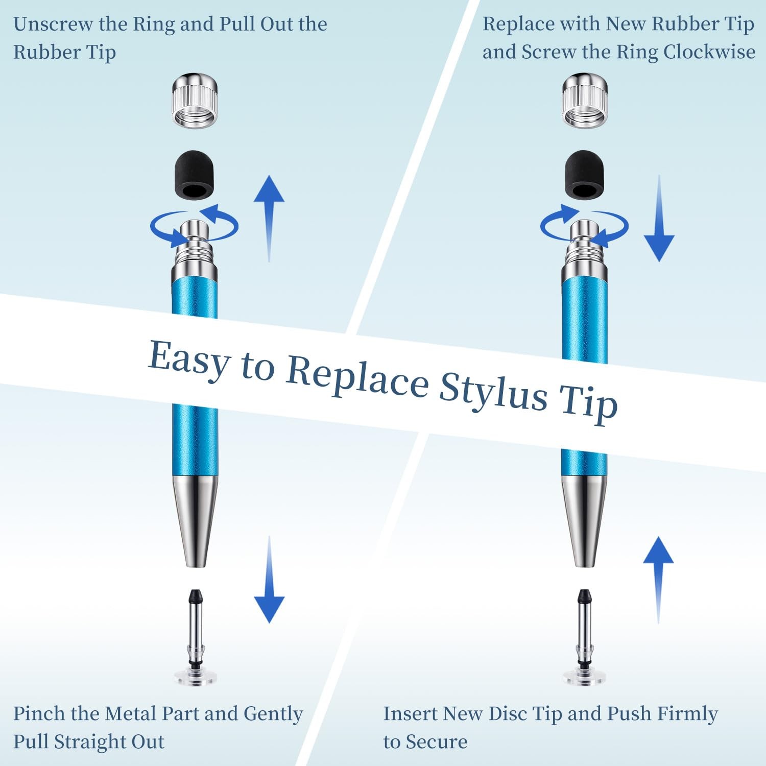 High Sensitivity 2-in-1 Touchscreen Precision Stylus Pen 3 Mix Color