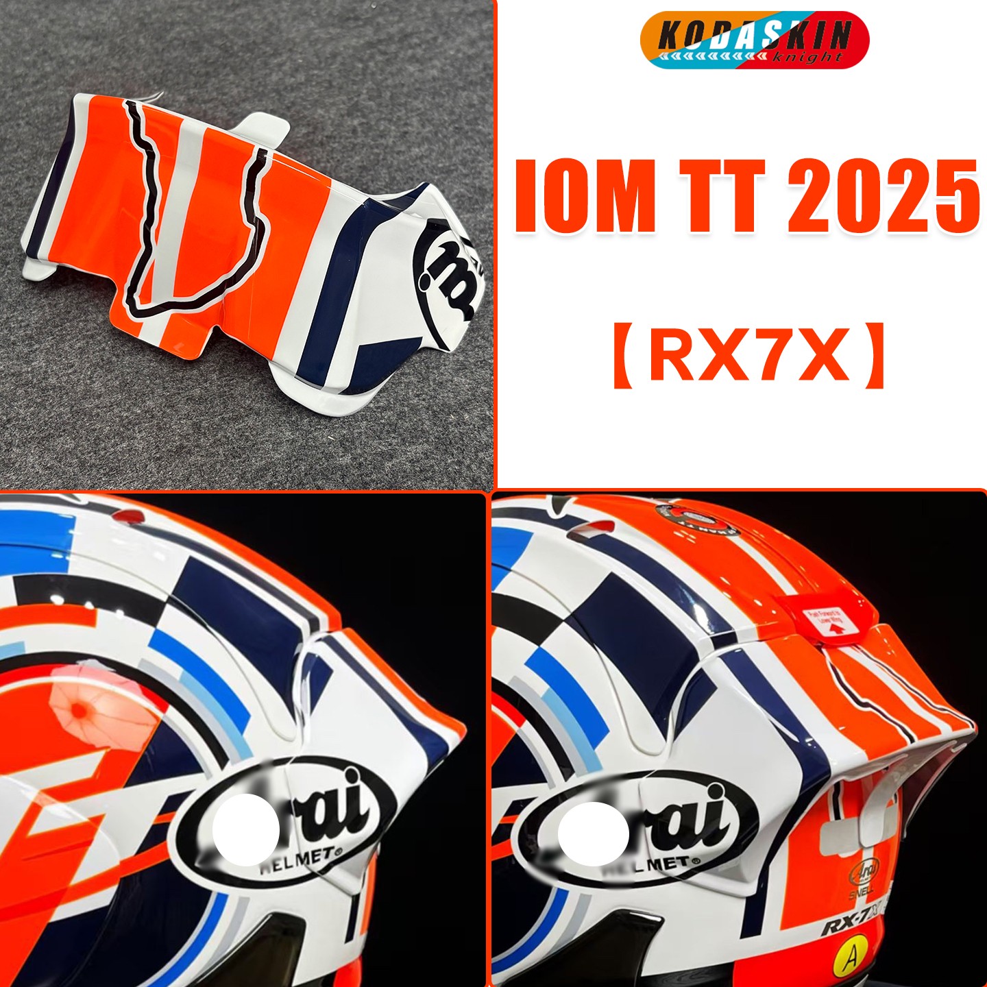 Nonoriginal Rear Trim Helmet Spoiler For ARAI Corsair-X IOM TT 2025 RX-7X RX-7V