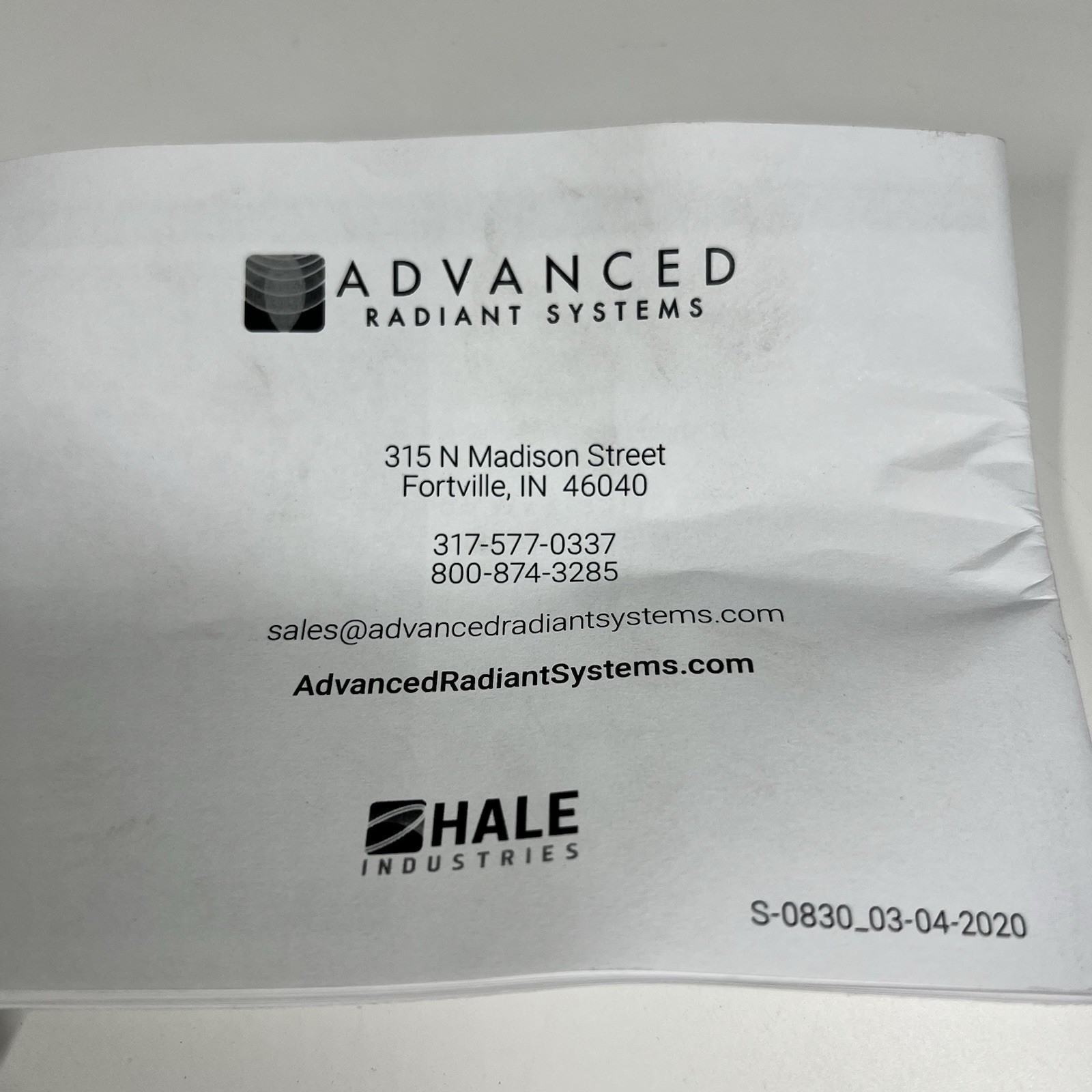 Advanced Radiant Systems Hale 2-Stage Touch Screen Digital Thermostat White NEW