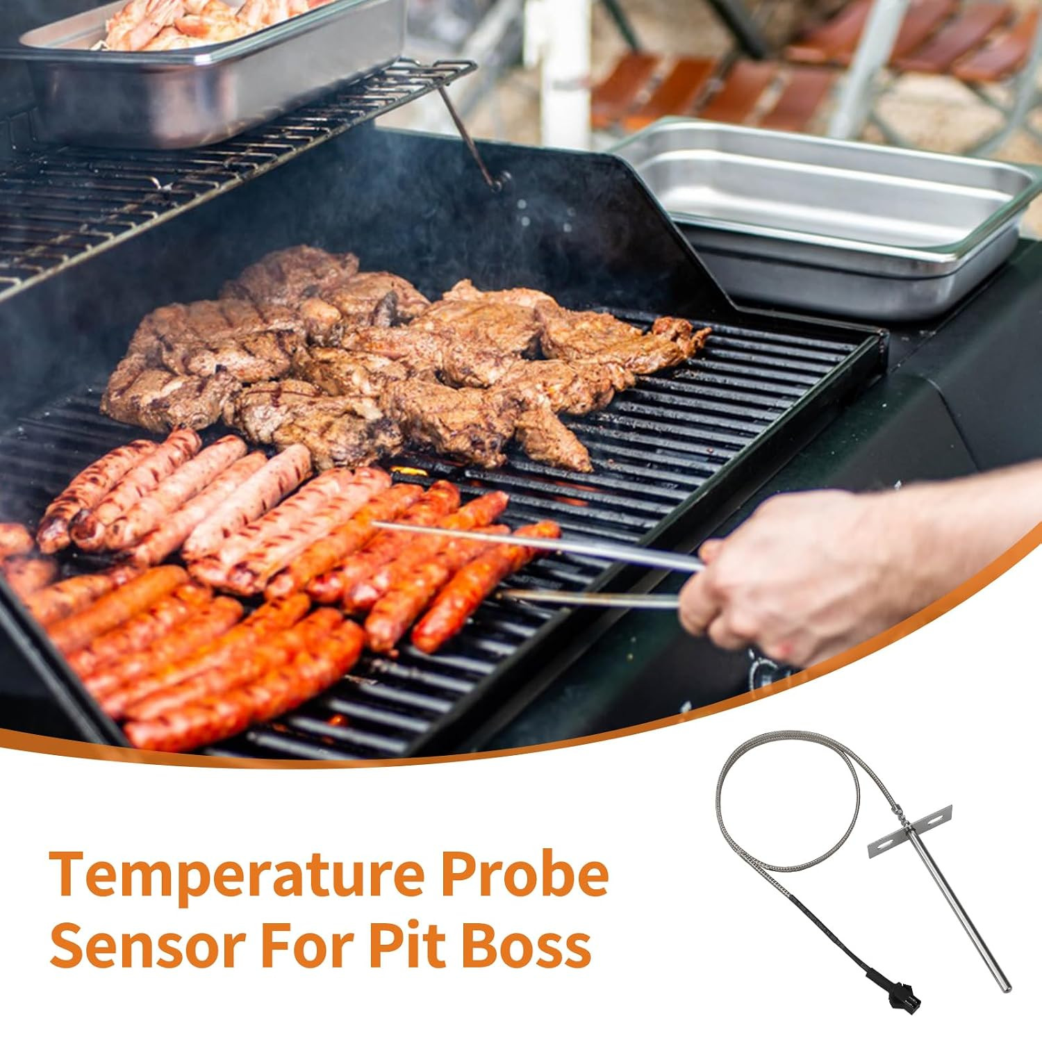 RTD Temperature Probe Replacement for Pit Boss Smokers & Grills | Stainless Stee