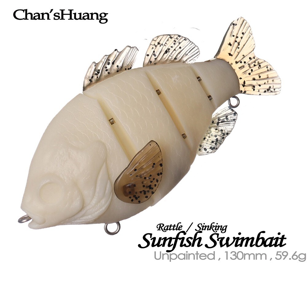 5PCS 13CM 59.6G Sinking  Soft Tail Swimbait Unpainted Bait Blank Fishing Lure