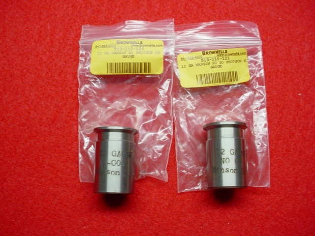Manson- 12 Gauge- Go/No Go Headspace Gauges- Lot of 2 - New !!