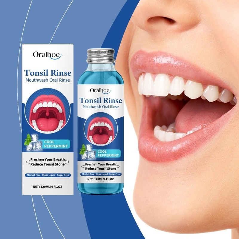 Oralhoe Natural Tonsil Stone Remover Rinse Mouthwash &Bad Breath Treatment 120ml