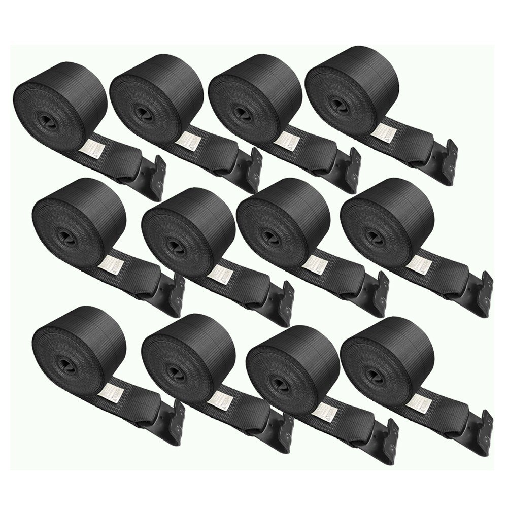 12 Pack 4"x40' Winch Straps w/Flat Hook Tie Down Strap for Flatbed Truck Trailer