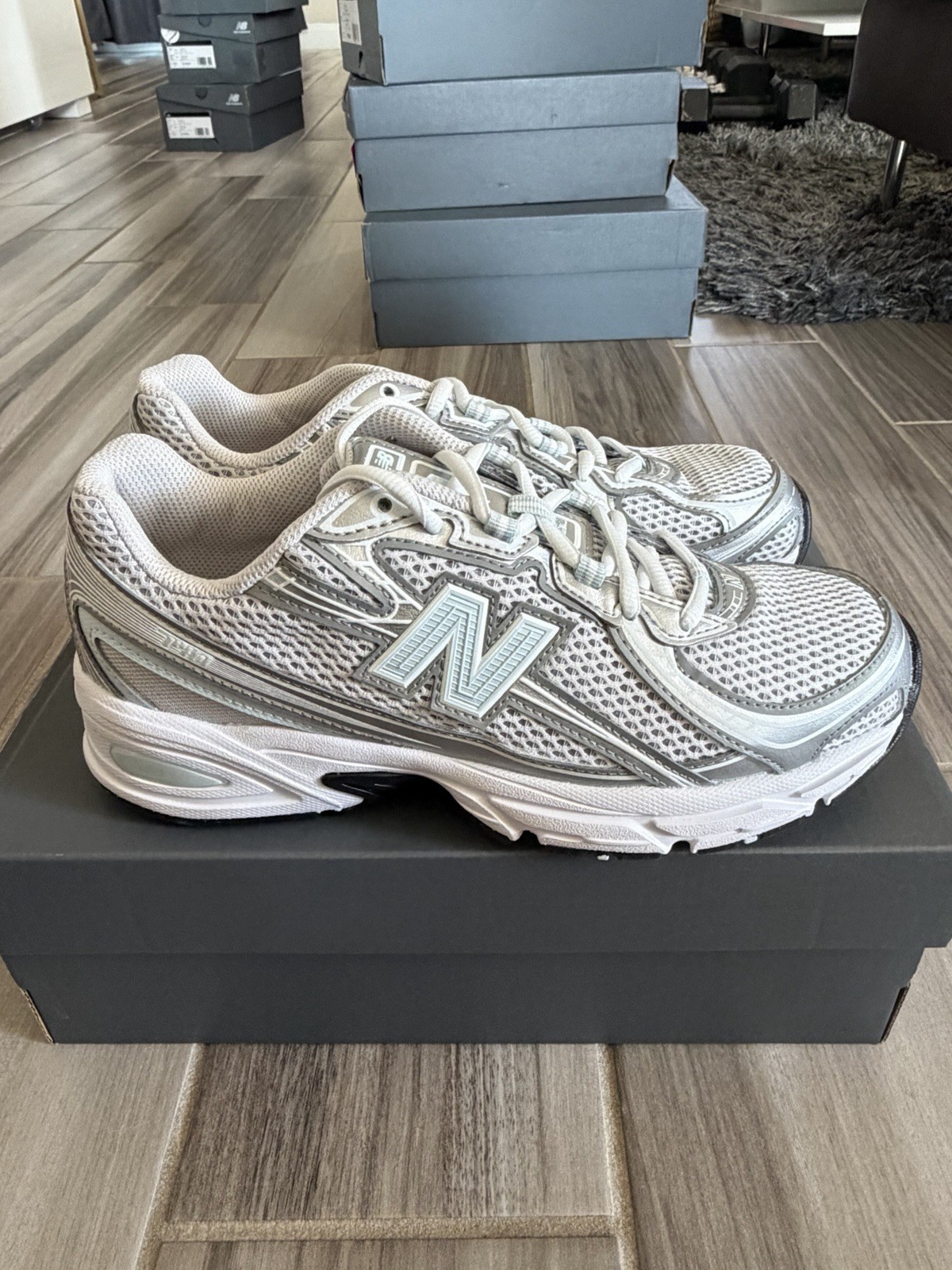 Women's New Balance 740 Shoes Sneakers - Grey Baby Blue U740FG2