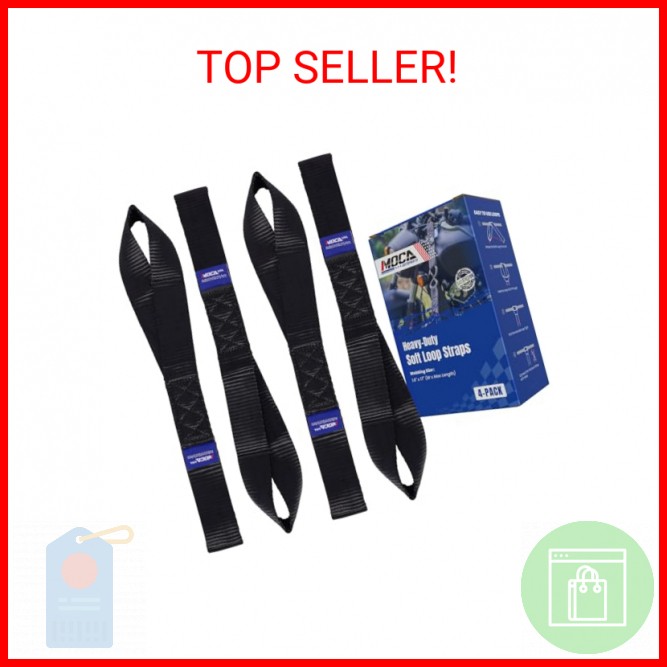 MOCA 4-Pack Soft Loop Tie Down Straps 12000 Lbs Breaking Strength 1.6 x 17 inche