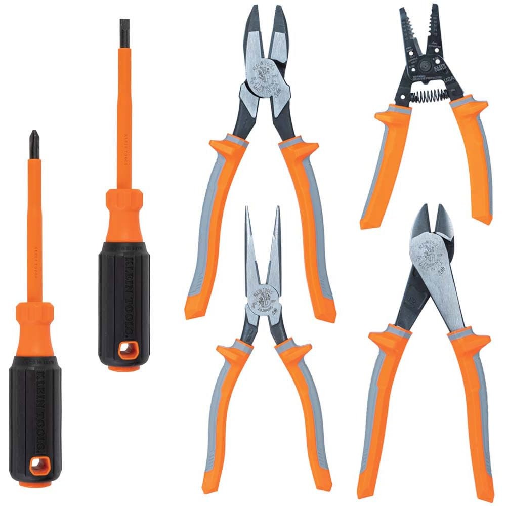 Klein 9418R 1000V Insulated 6pc Tool Set Cutter Pliers Screwdriver Wire Stripper