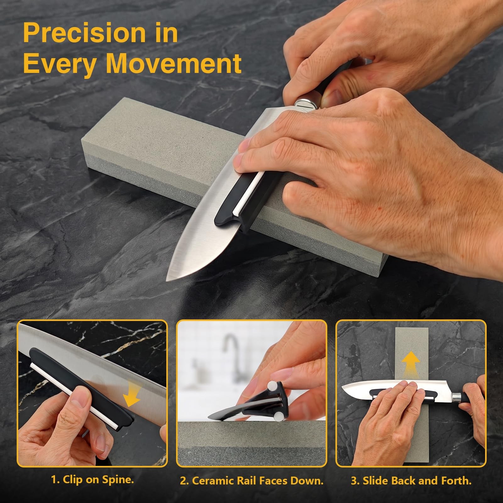 Knife Sharpening Angle Guide for Whetstone, 2 Pack 15° Knife Angle Guide with Ce