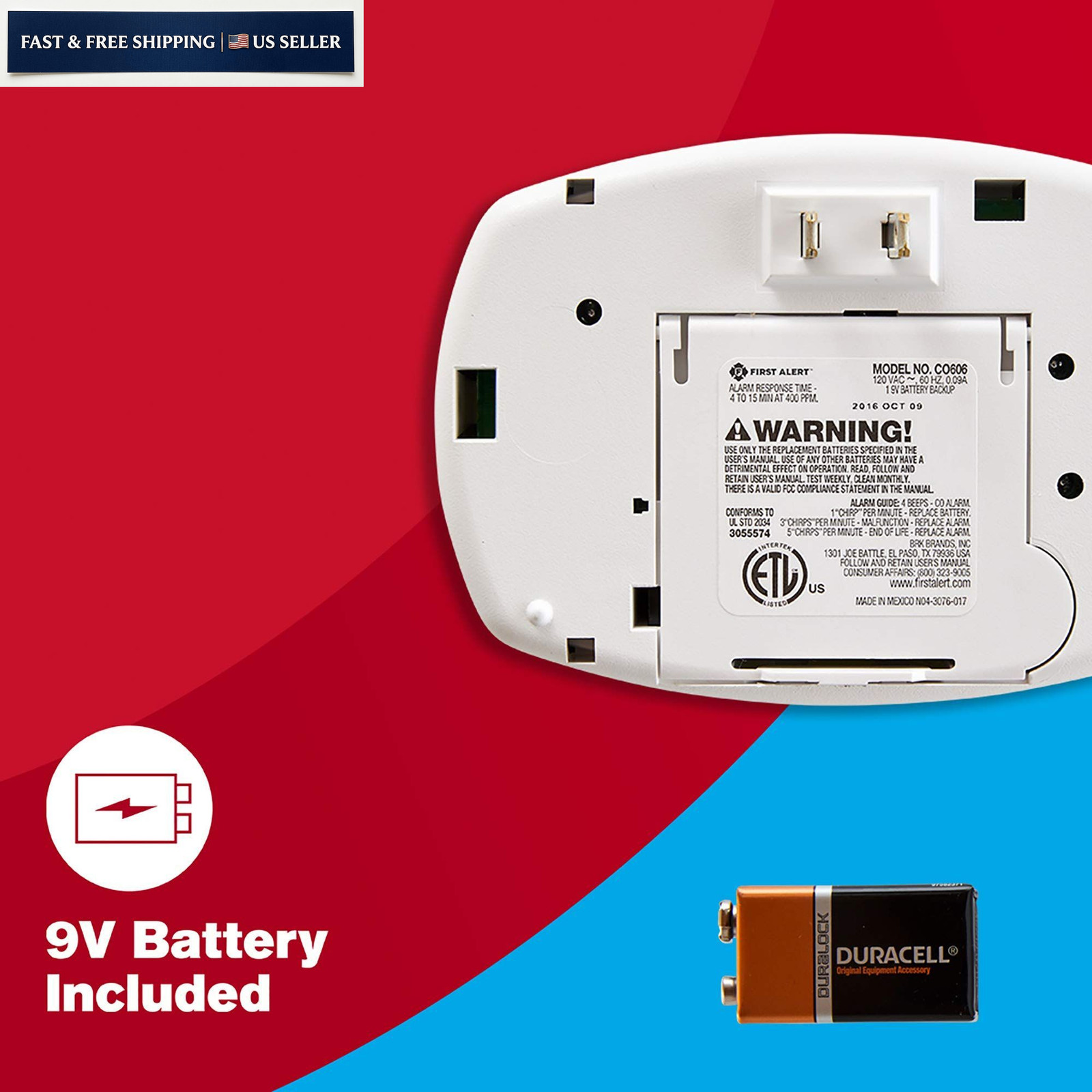 First Alert Plug in Carbon Monoxide Alarm 3-Pack, White