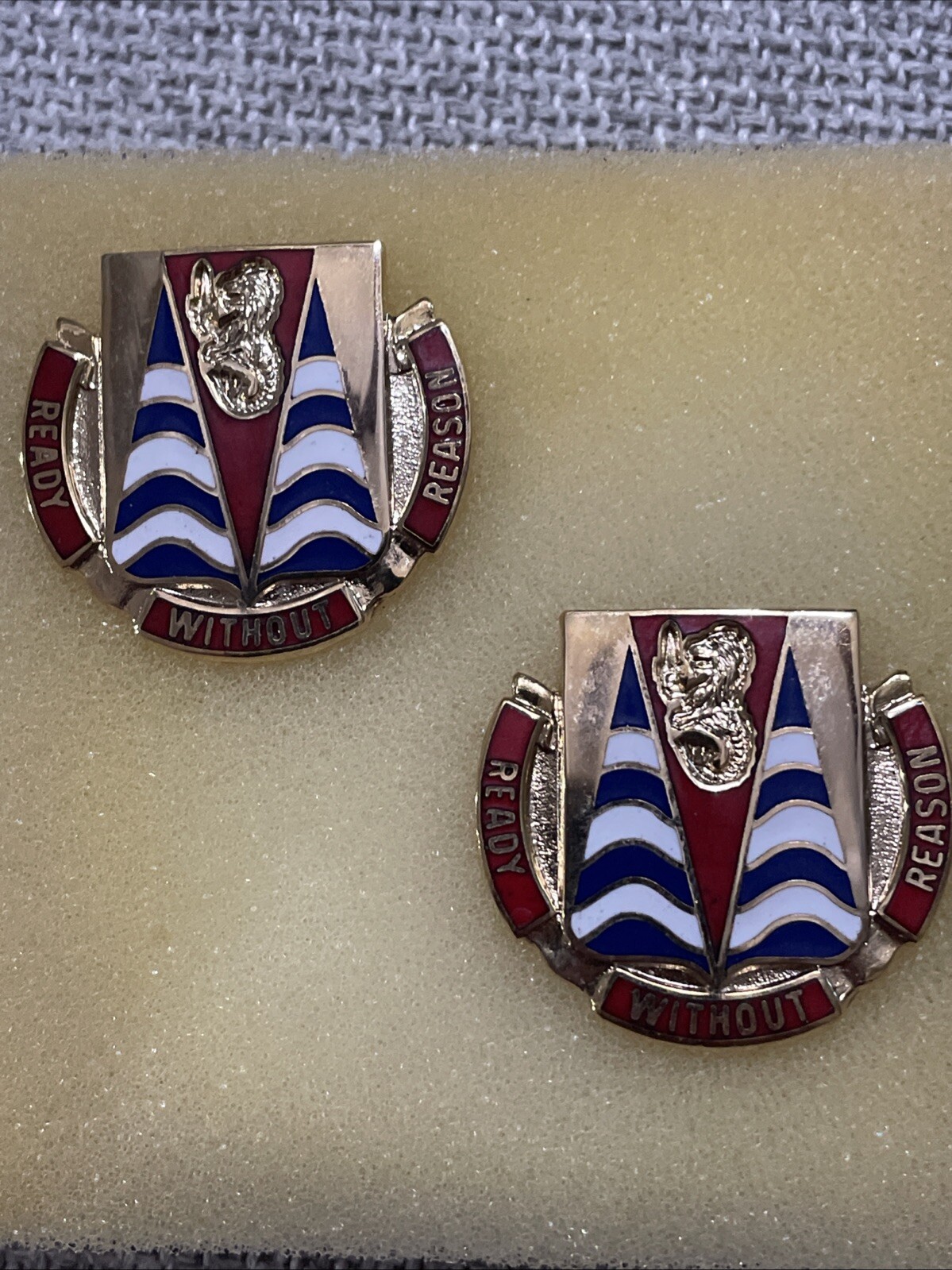 Pair Of Authentic U.S. Army  152nd Chemical Battalion DUI Unit Crest