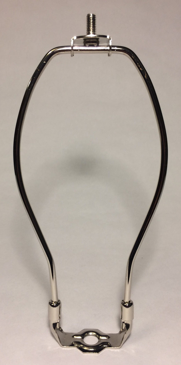 New 10 1/2" Nickel Finish Lamp HARP Shade Holder w/Base for Lamp Repair  #HAR61N