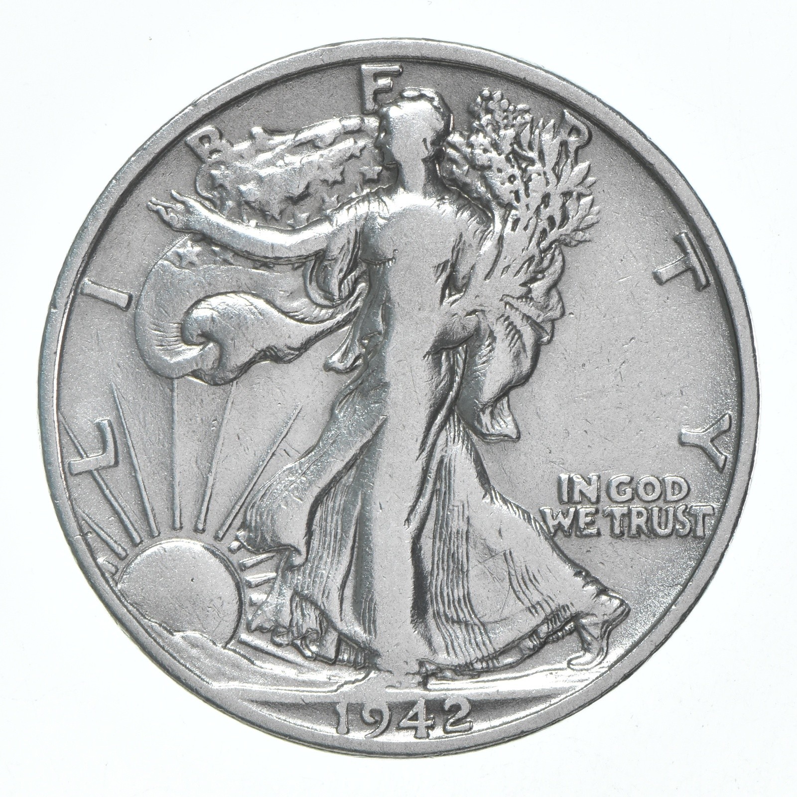 XF/AU 1942-S Walking Liberty Half Dollar Polished 90% Silver