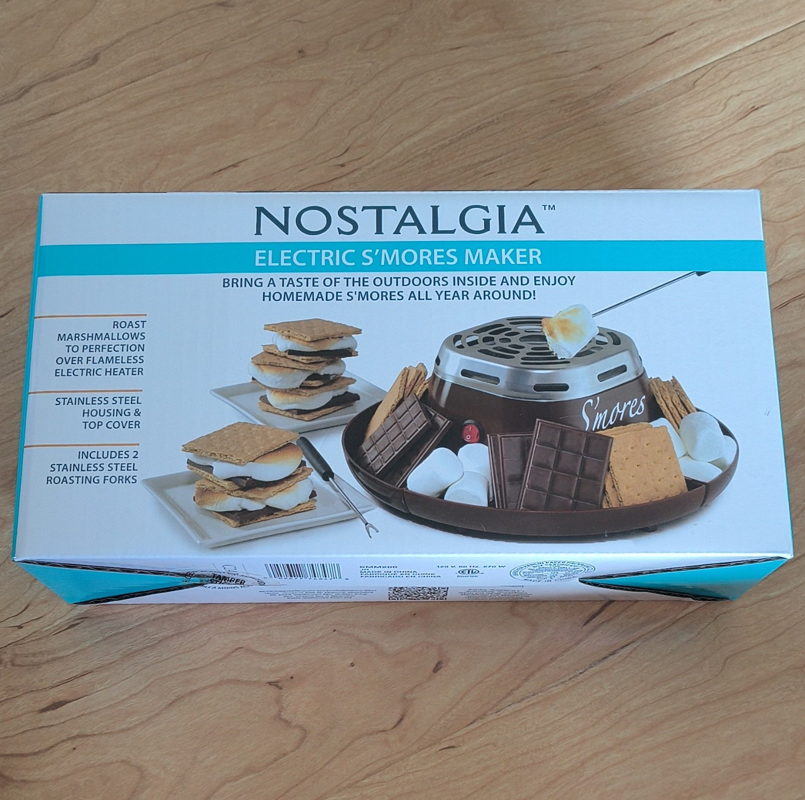 Nostalgia Electric S'mores Maker SMM200 270W 120V Black/Silver Stainless Steel