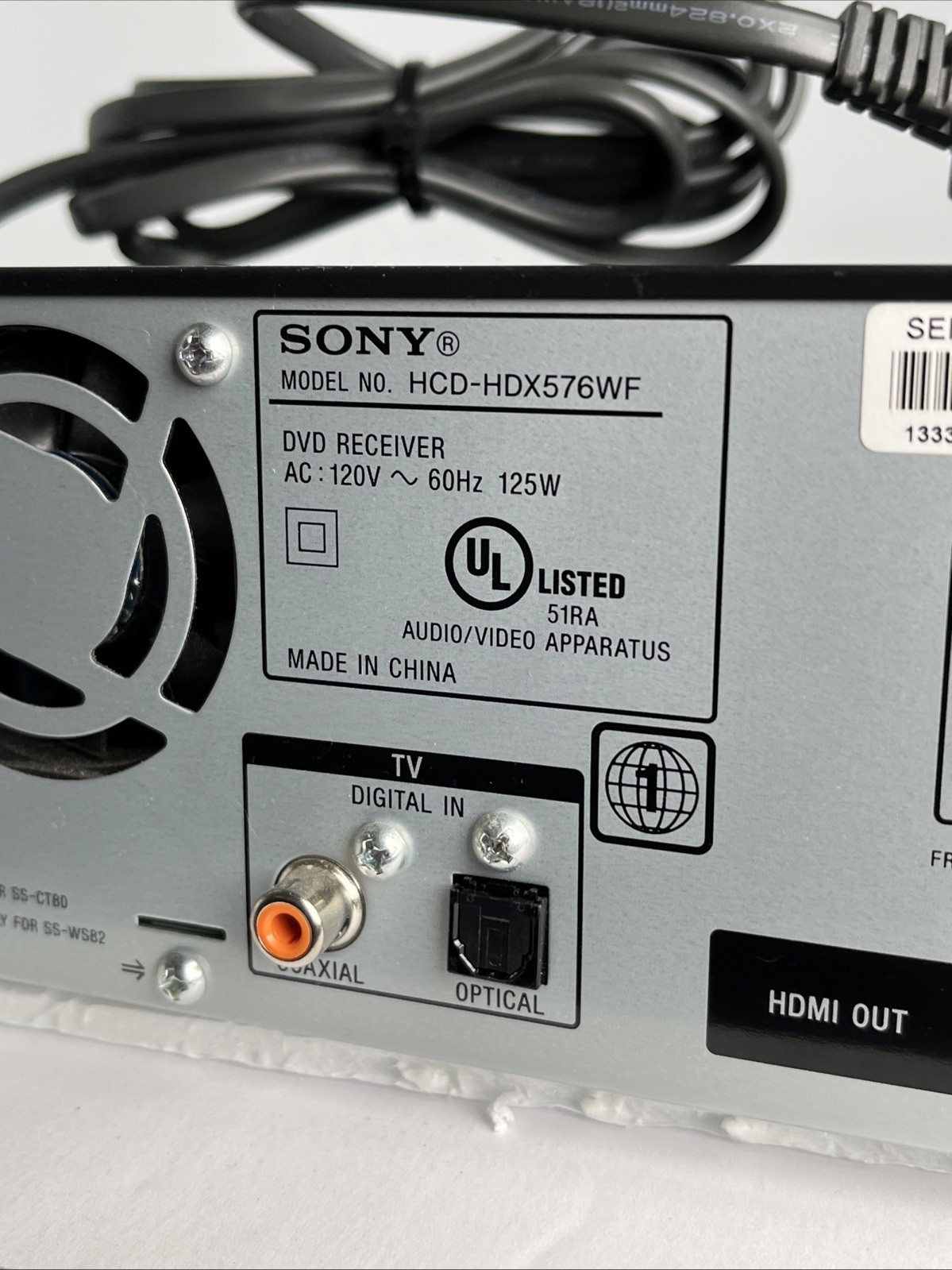 SONY DAV-HDX576WF 5-Disc Home Theatre Receiver & Remote - Powers On “protector”