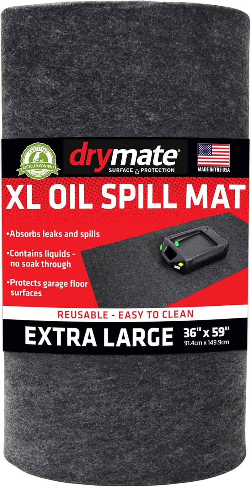Drymate XL Oil Spill Mat (36" X 59"), Premium Absorbent Oil Pad, Reusable, Washa