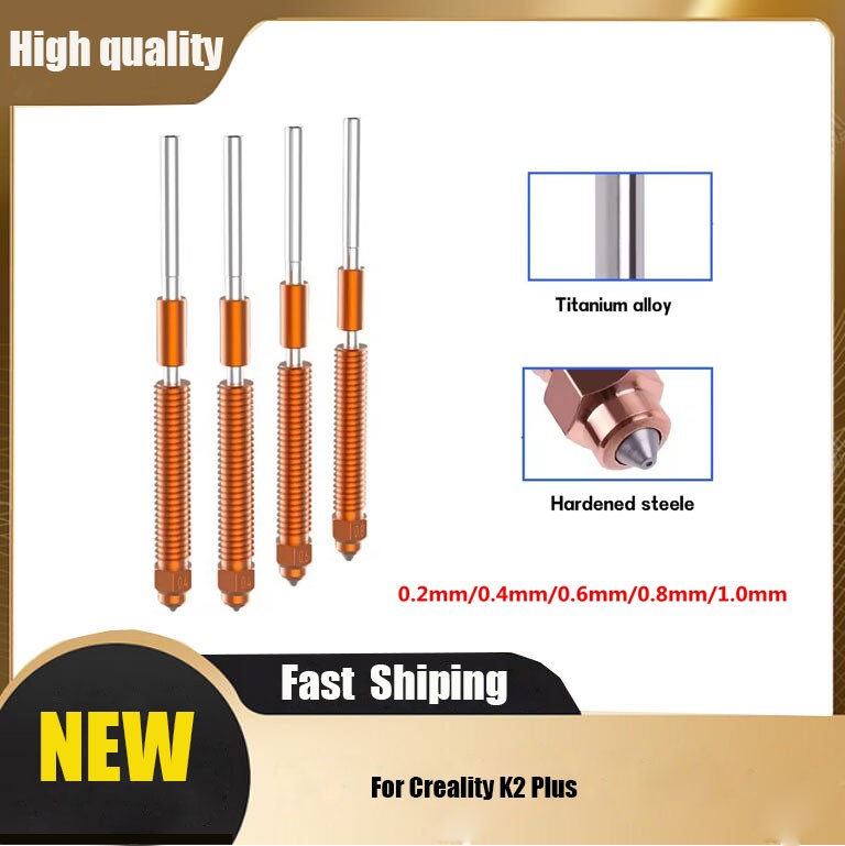 Quick-Swap Hardened Steel Nozzle Kit For Creality K2 Plus 3D Printer 0.2-1mm SDE