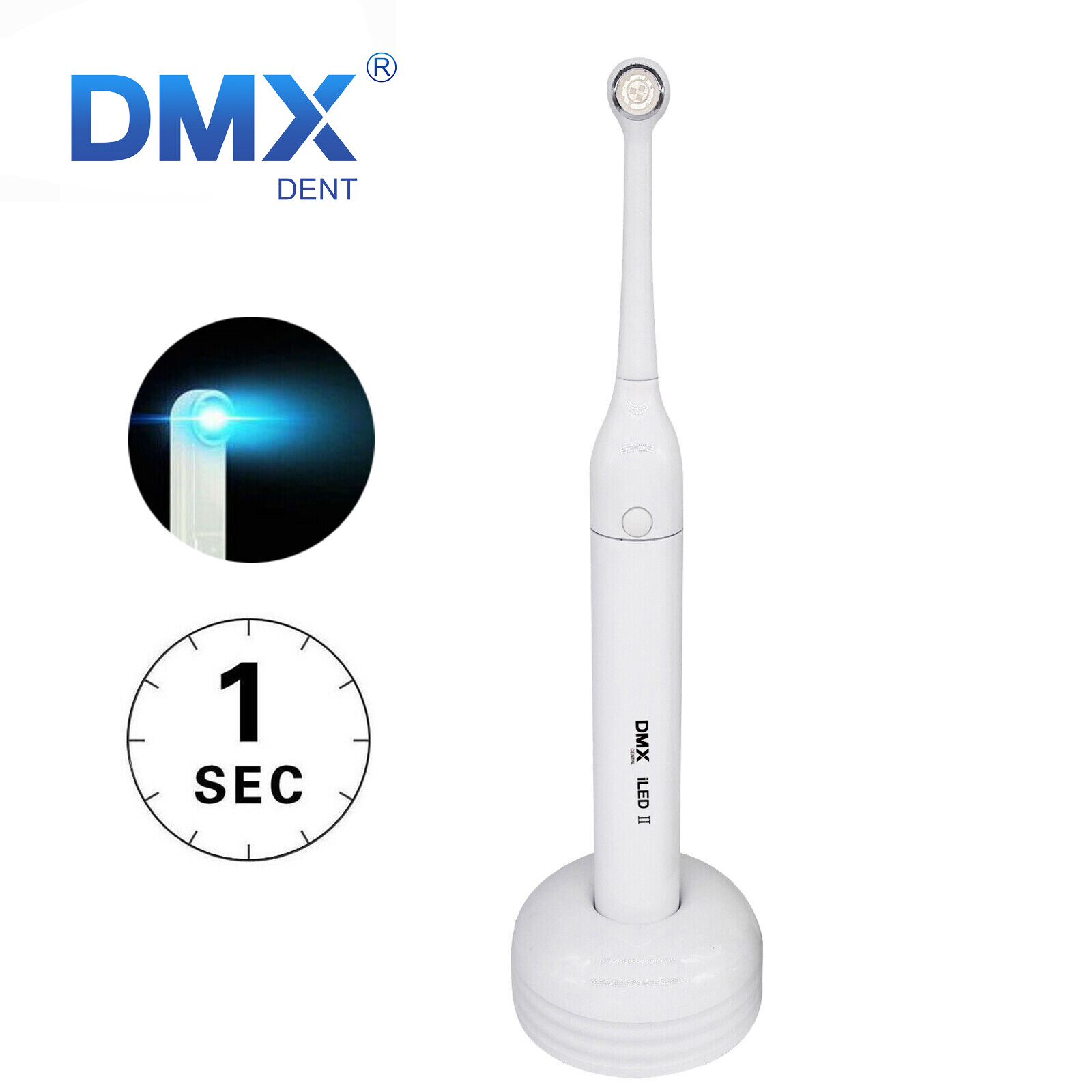 Dental Wireless Cordless 1S LED Cure Curing Light Lamp 2300mW 10W Resin Cure