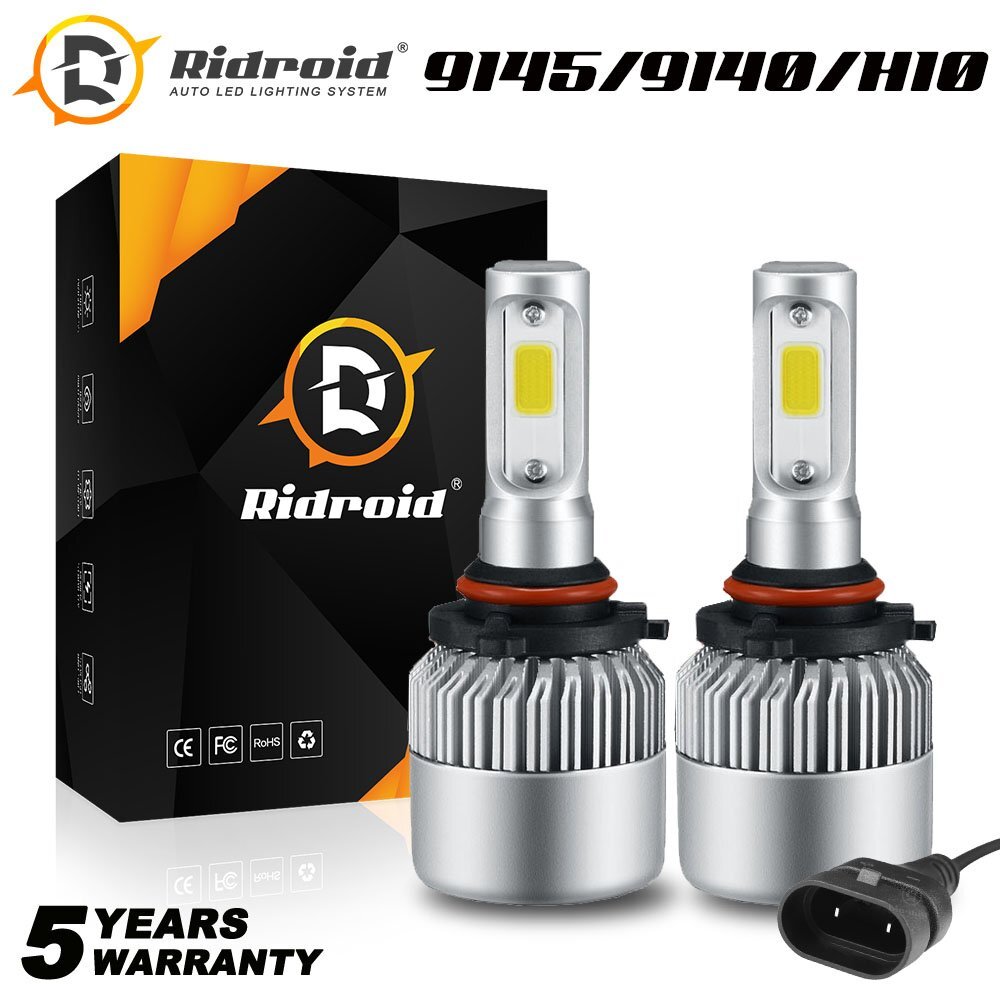2x 9145 9140 H10 LED Fog Light Bulbs Kit 6000K Super White 120W LED Headlights
