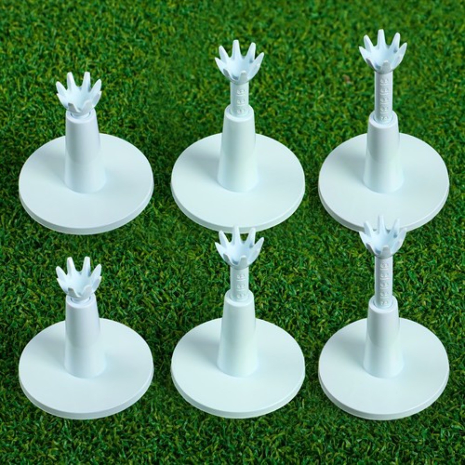 Golf Rubber Tee Adjustable 6 Pack, Unbreakable Height from 2.1" to 2.9"