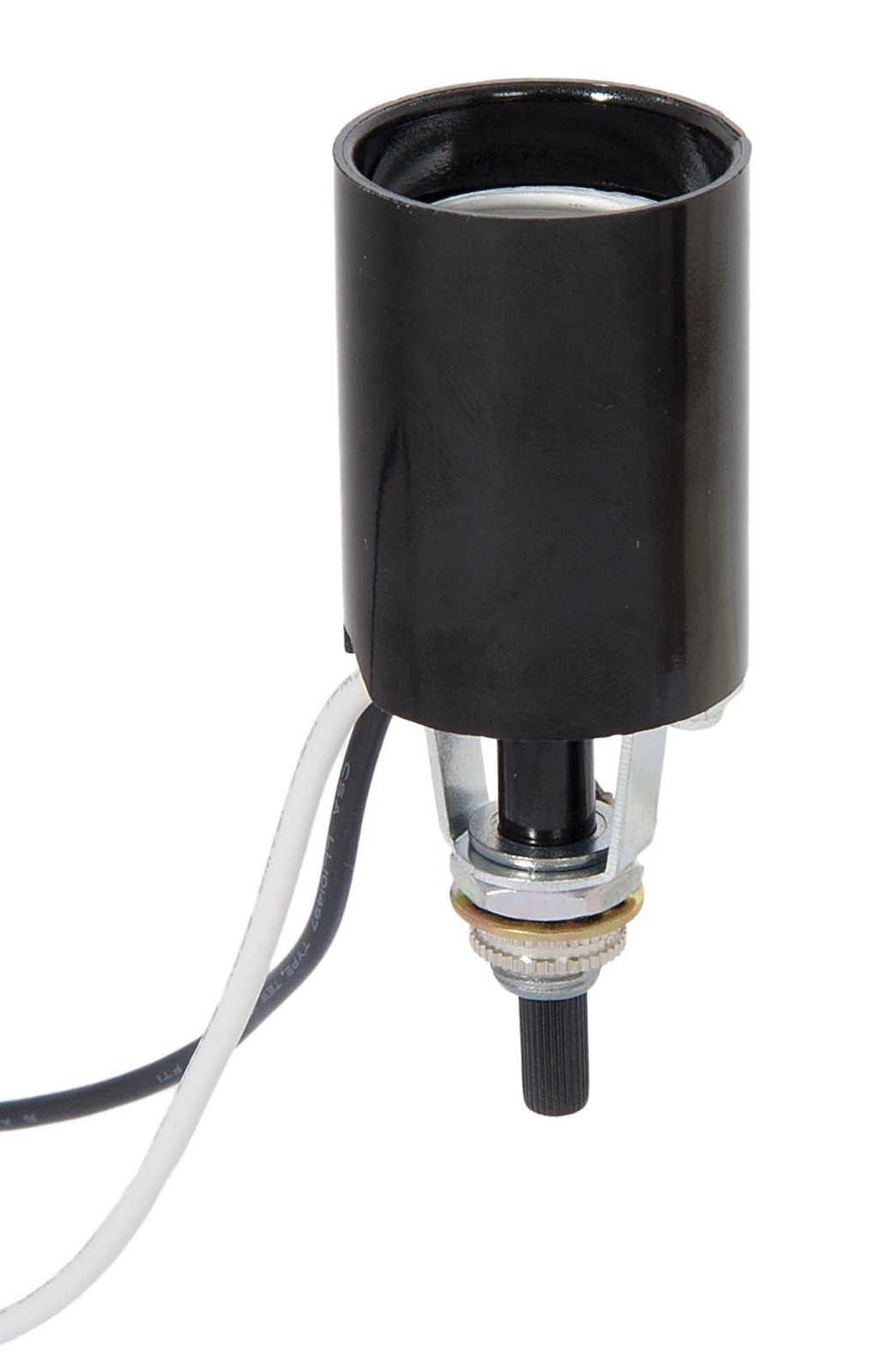 B&P Lamp Medium Base Phenolic Fixture Socket with Bottom Turn Know and Wire