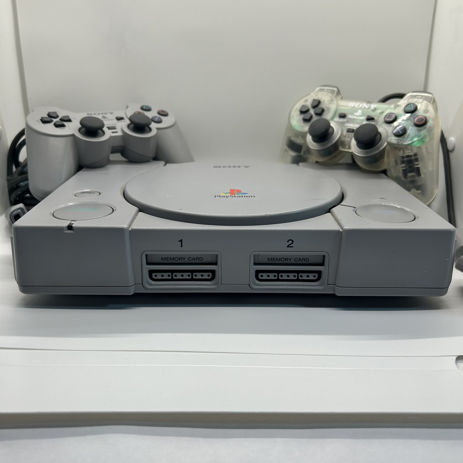 Sony PS1 Console SCPH-9001, 2 Controllers, Ready 2 Rumble Golden Tee Golf TESTED