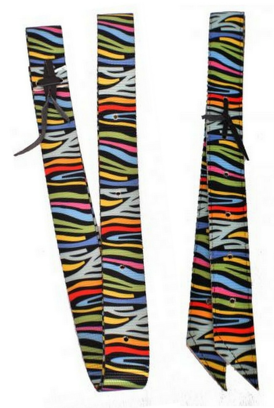 Western Horse Saddle Multi Color Nylon Off Billet + 6' Cinch Tie Strap w/ Holes