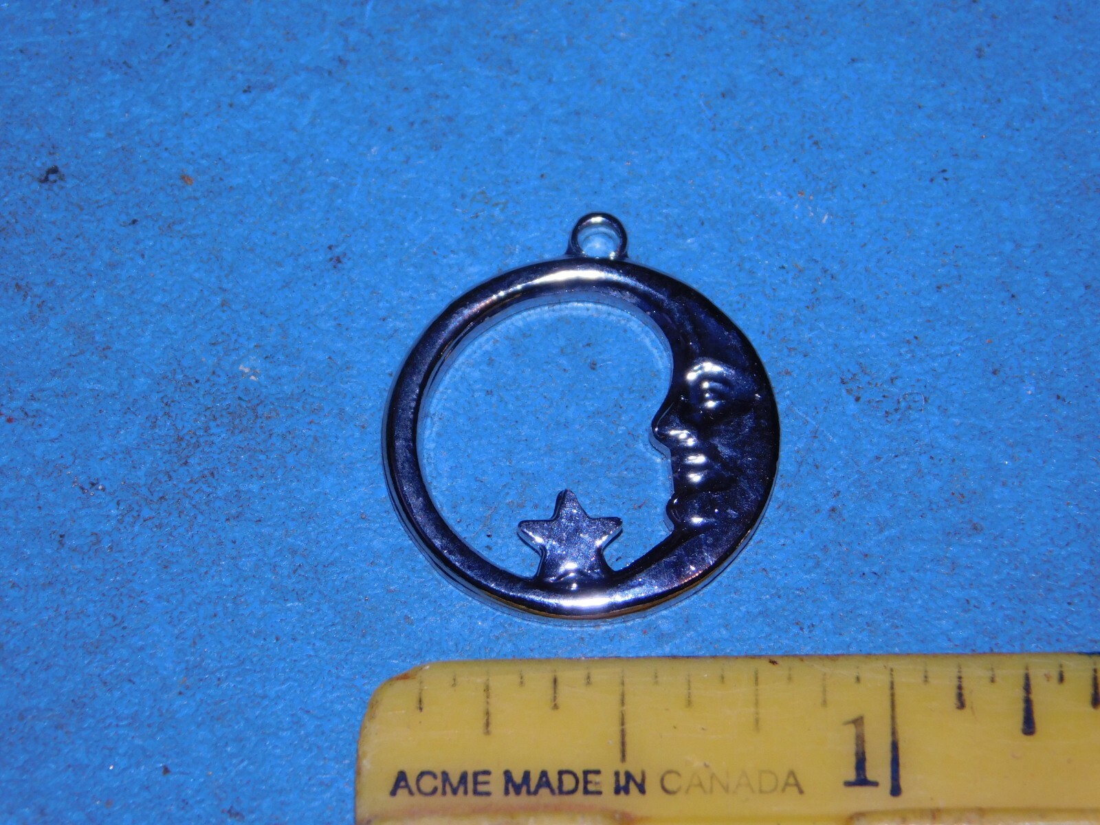 38 Silver Tone Metal Disk Round Concho Findings Moon Star Charm Design