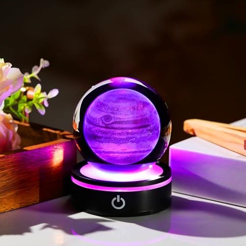 3D Model Crystal Ball Led Lamp Base - Space Decor World Globe Planets Jupiter