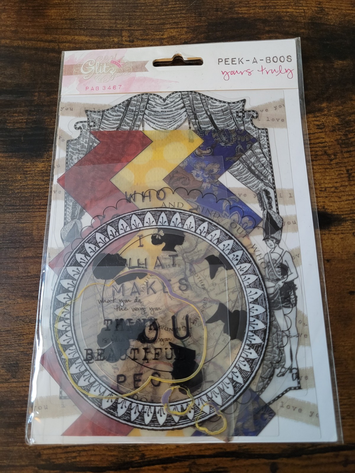 Glitz It Up Yours Truly Transparent Pieces Scrapbooking Embellishments