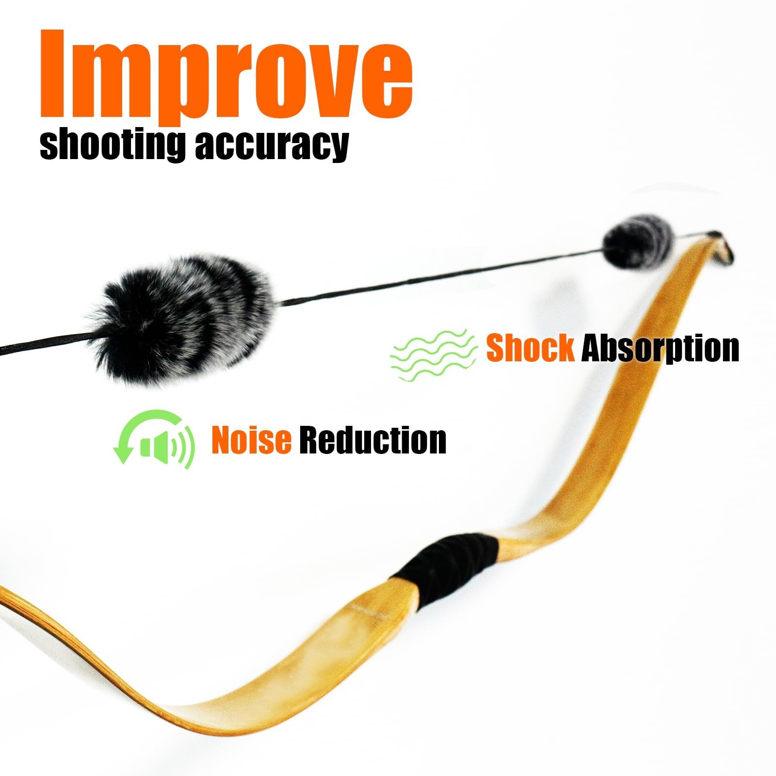 2 Pair Bow String Silencers Soft Bowstring Shock Absorber Stabilizers Archery...