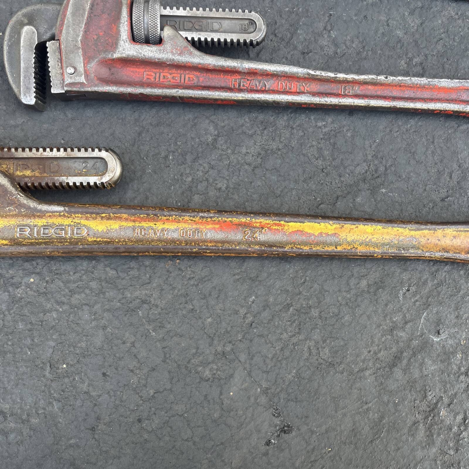 Ridgid pipe wrench set 24", 18", 14"