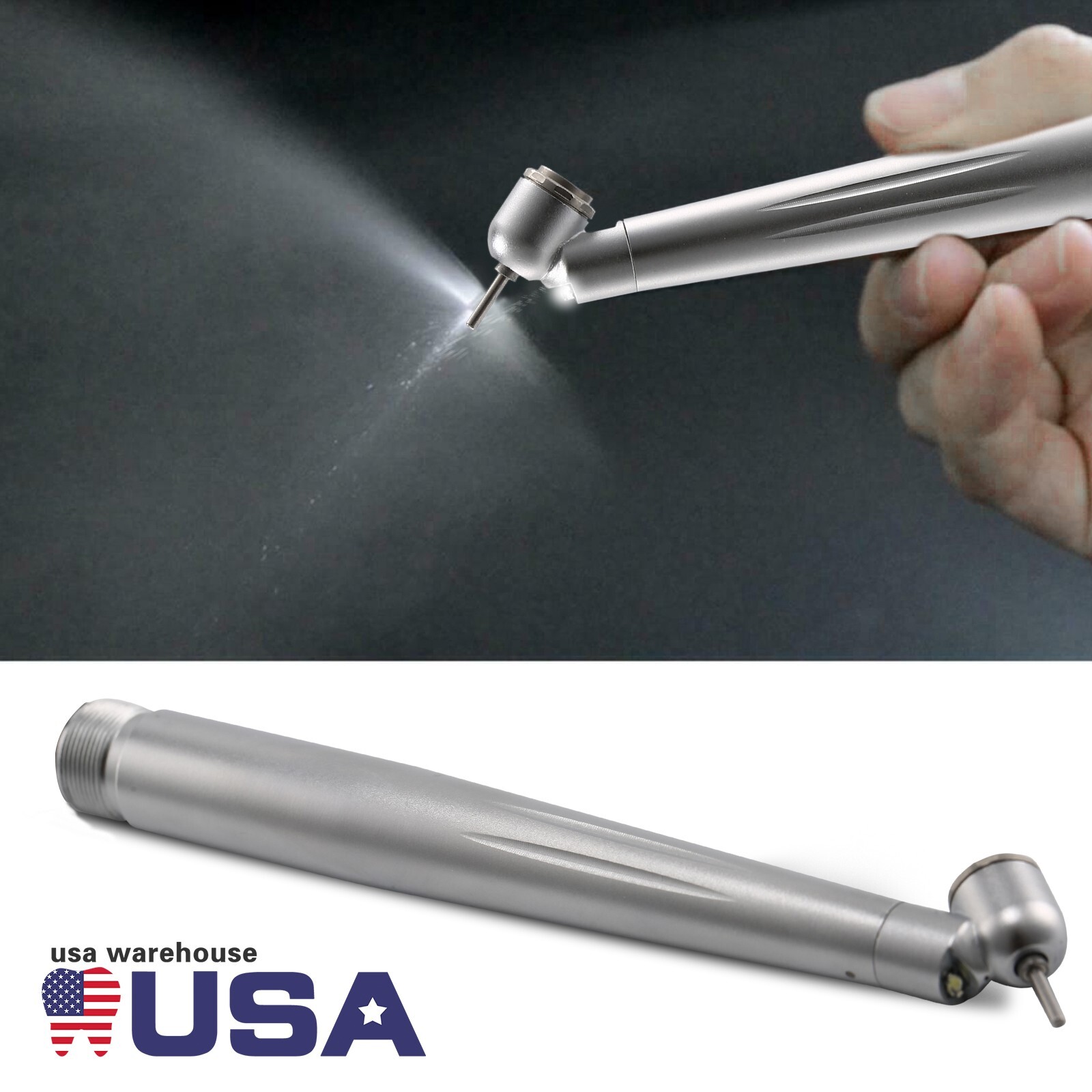 NSK Style Dental LED 45° Degree Surgical High Speed Handpiece Push Button 2 Hole