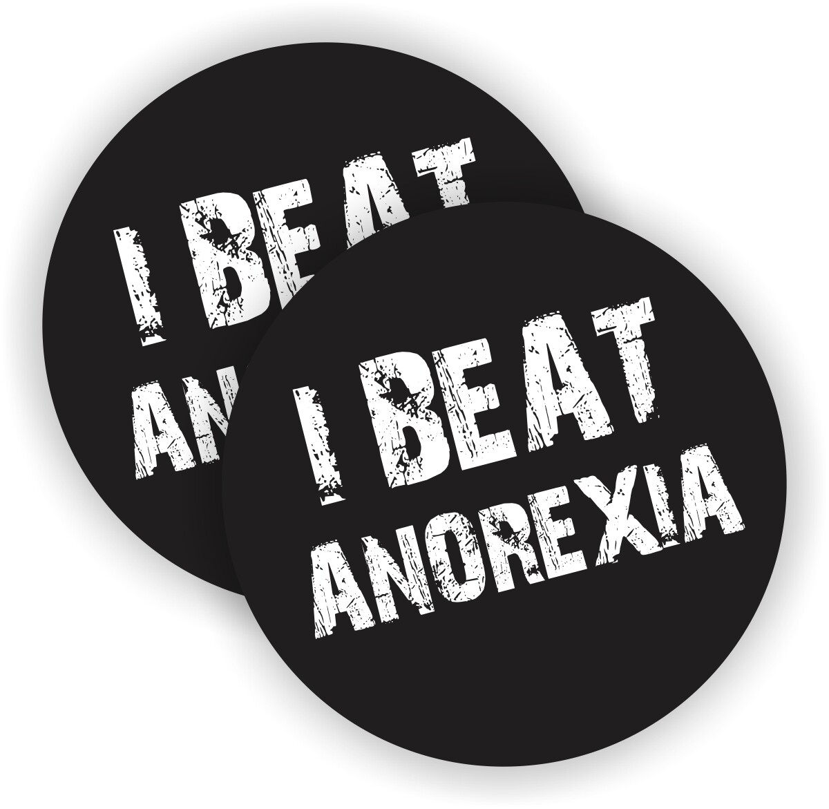 I Beat Anorexia Funny Hard Hat Stickers Motorcycle Welder Helmet Laborer Decals