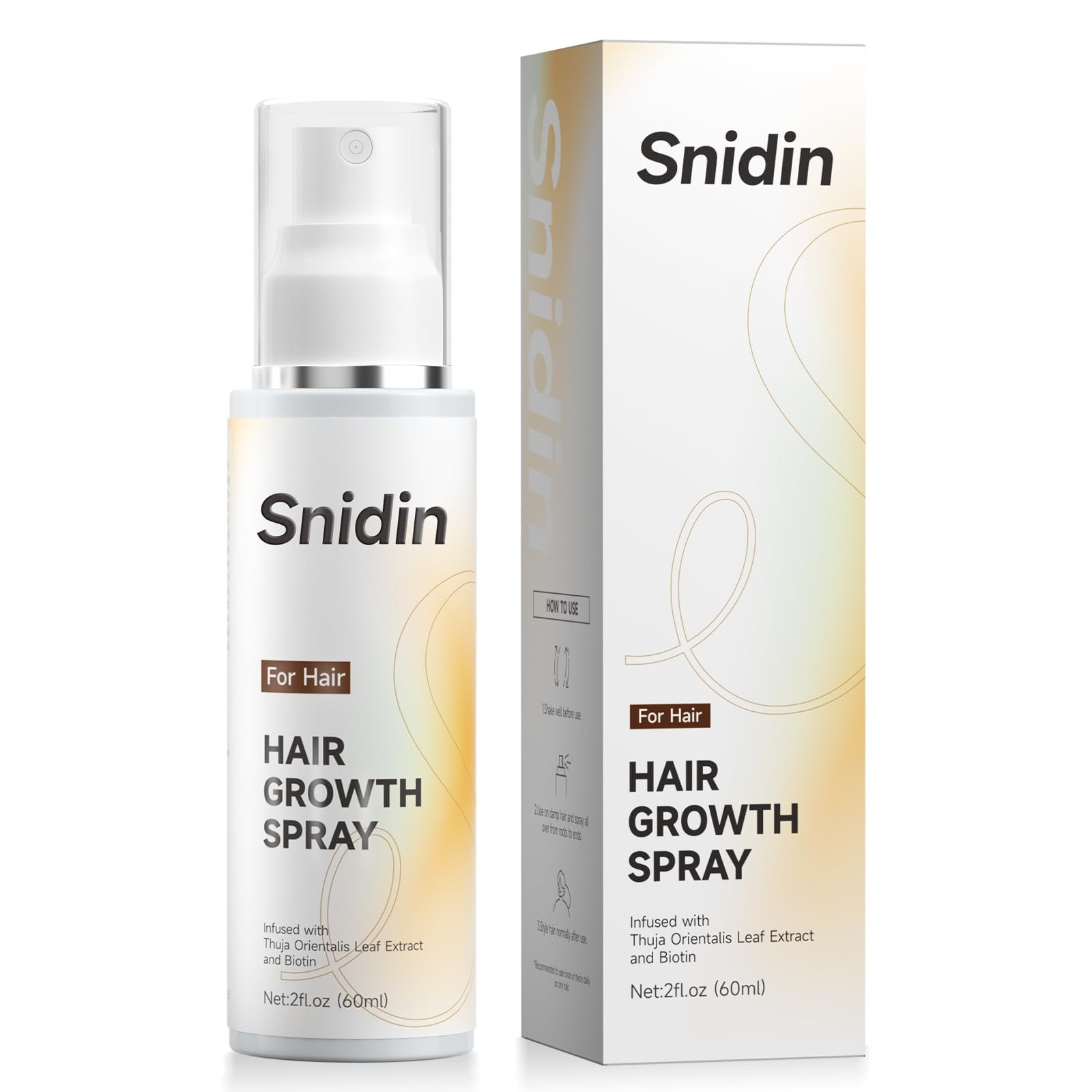 Snidin Hair Growth Spray, With Rosemary Oil 2.03 Fl Oz (Pack of 1), Off White