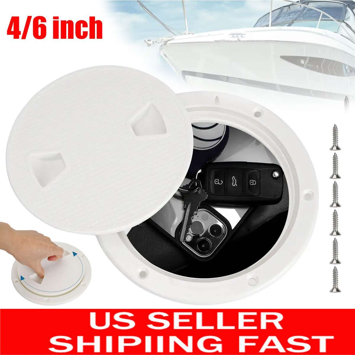 4/6 Inch ABS Round Boat Marine Out Deck Plate Inspection Access Hatch Cover new