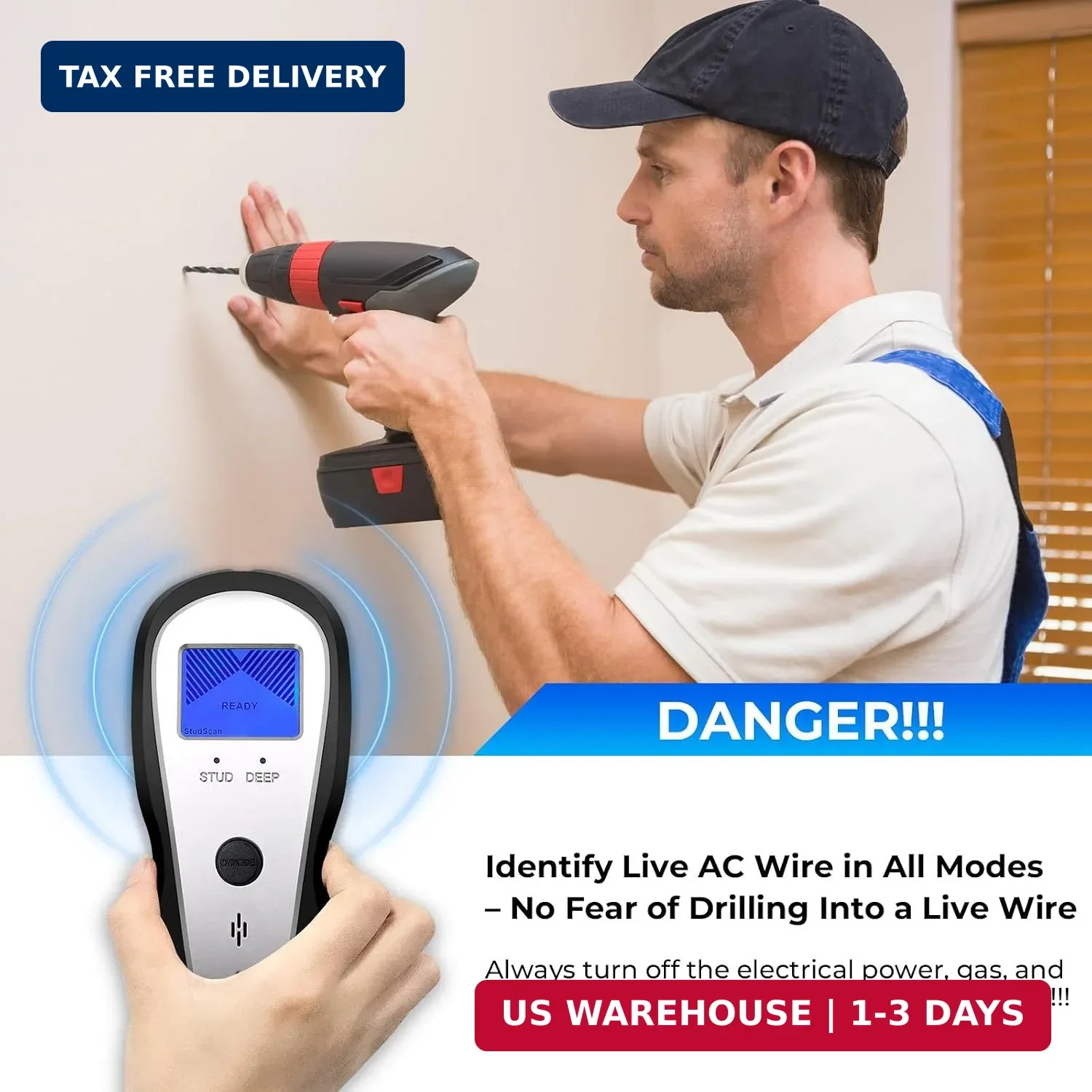 Stud Finder Wall Scanner Electronic Sensor Detector with LCD Display Deep Scan