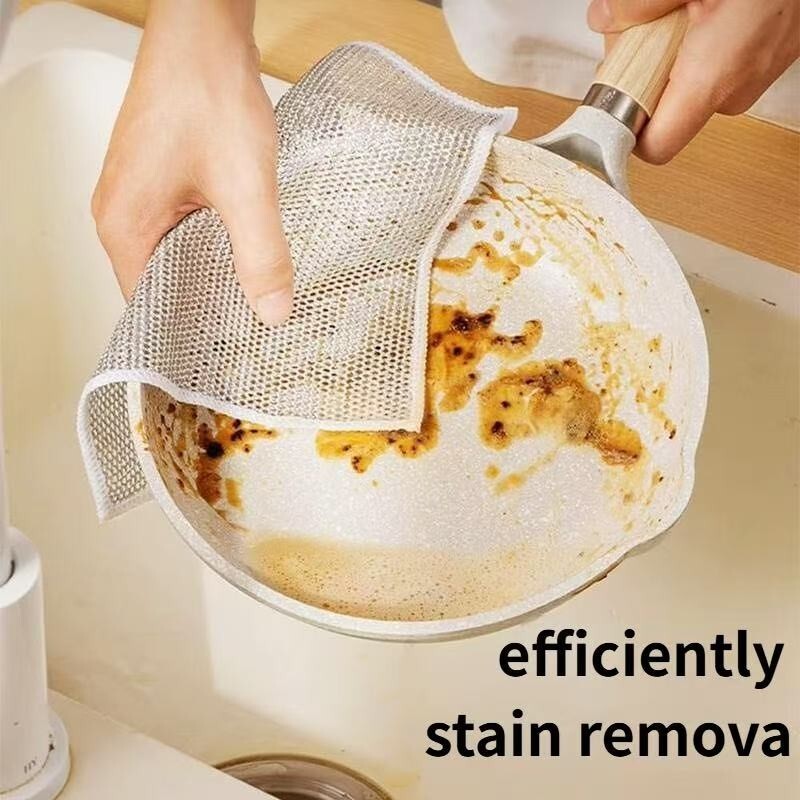 6 Pcs Multifunctional Non-Scratch Wire Dish Cloth Mesh Knit Cleaning Cloth