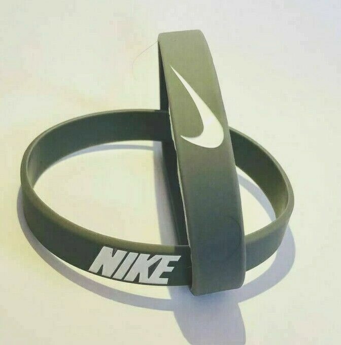 Nike Baller Band Silicone Rubber Bracelet Dark Gray White Dunks Jordan 1 Mid NEW