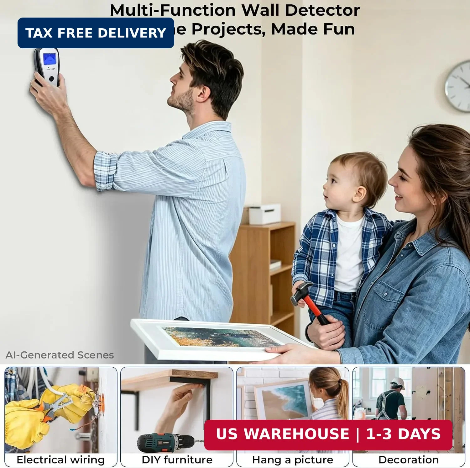 Stud Finder Wall Scanner Electronic Sensor Detector with LCD Display Deep Scan