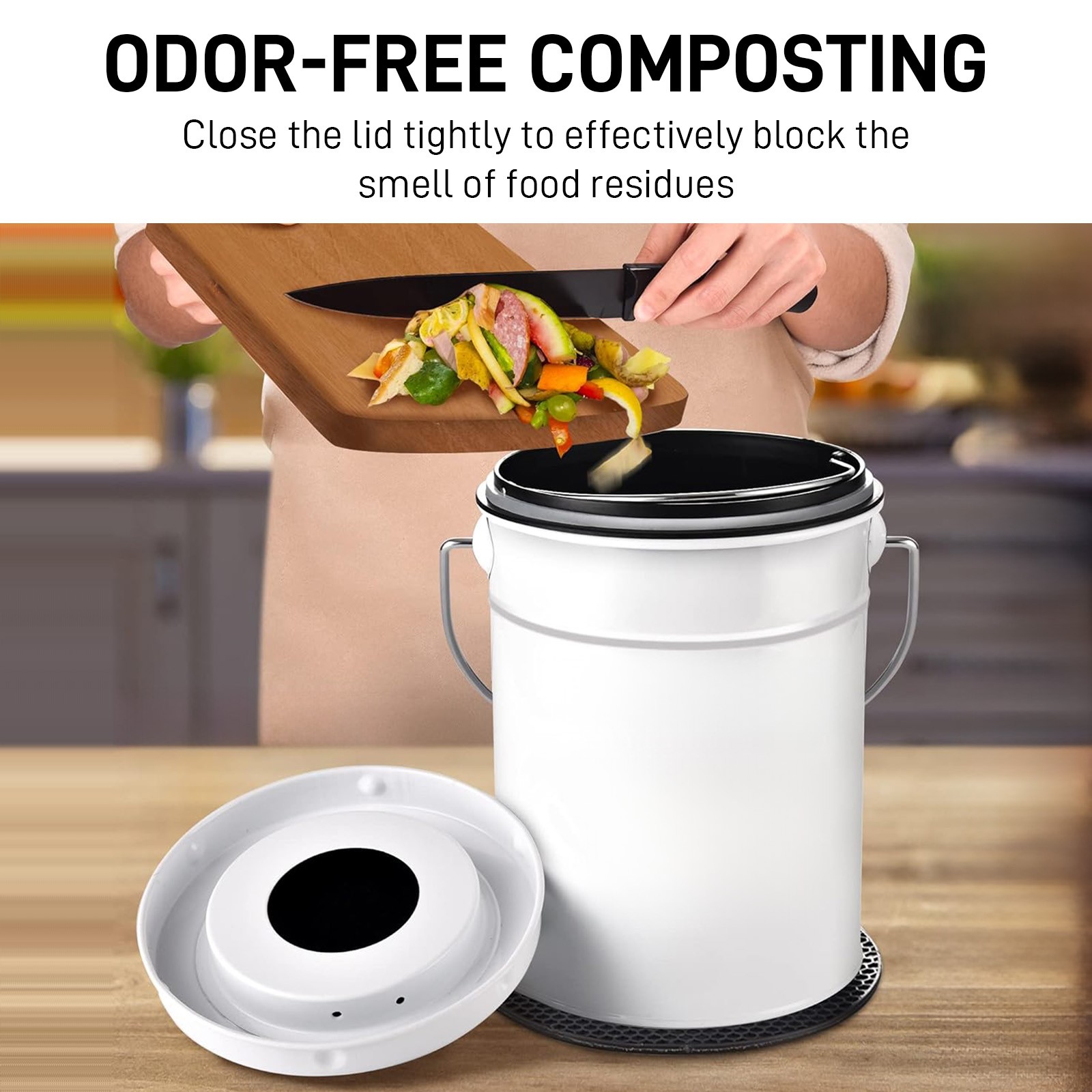 6.7inch Kitchen Compost Bin Charcoal Filter Replacements Compost Pail Replacem