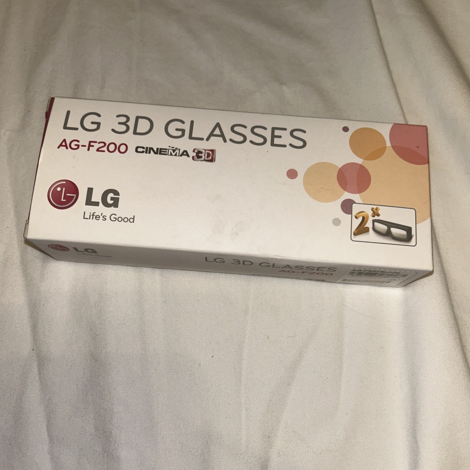 LG AG-F200 Cinema 3D Glasses 2 Pair Bundle Passive 3D for LG TV Black