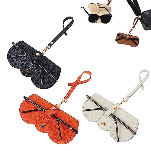 Soft Leather Sunglasses Bag, Leather Glasses Case Holder Slim Sunglasses Pouch